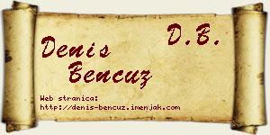 Denis Bencuz vizit kartica